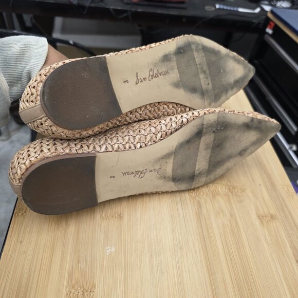 Sam Edelman Wanda Warm Womens Ballet Flats Sz 8 Tan Pointed Toe Slip-On Shoes - Picture 7 of 9